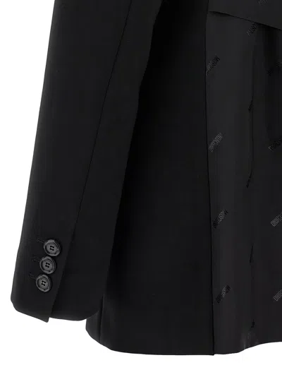 Moschino Single-breasted Blazer With Martingale Detail In Black