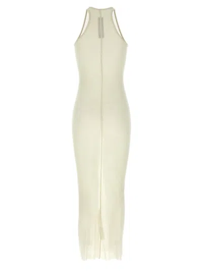 Rick Owens Ribbed Viscose And Silk Blend Maxi Dress In White