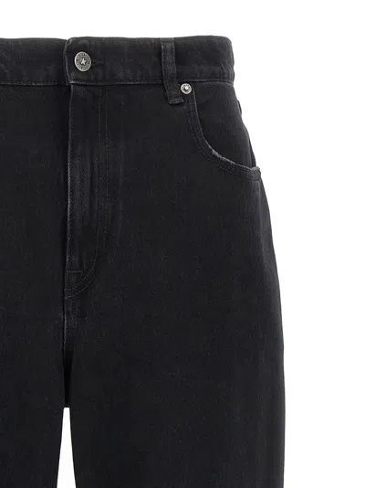 Golden Goose Relaxed-fit Washed Denim Pants With Rolled Cuffs