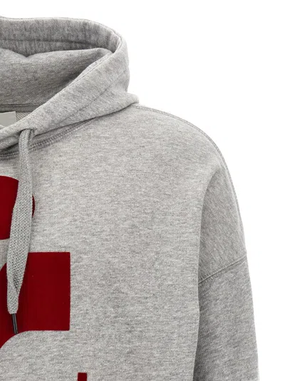 Isabel Marant Hooded Sweater Drawstring Kangaroo Pocket In Gray