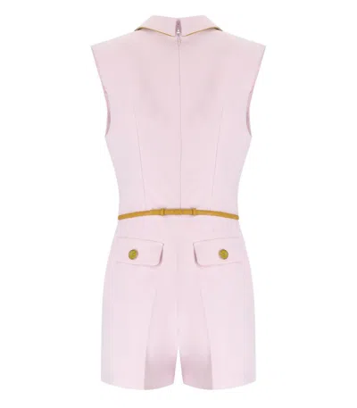 Elisabetta Franchi Jumpsuit With Shoulder Pads And Leather Belt