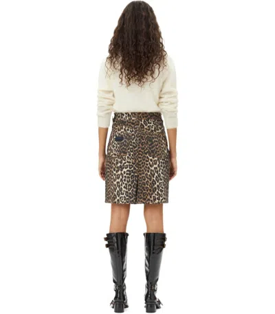 Ganni Denim Animalier Skirt