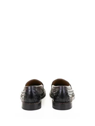 Doucal's Brown Moccasin In Woven Leather In Brown