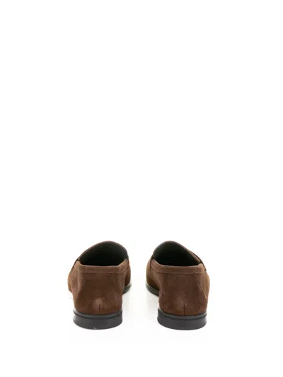 Doucal's Penny-strap Suede Loafers In Brown