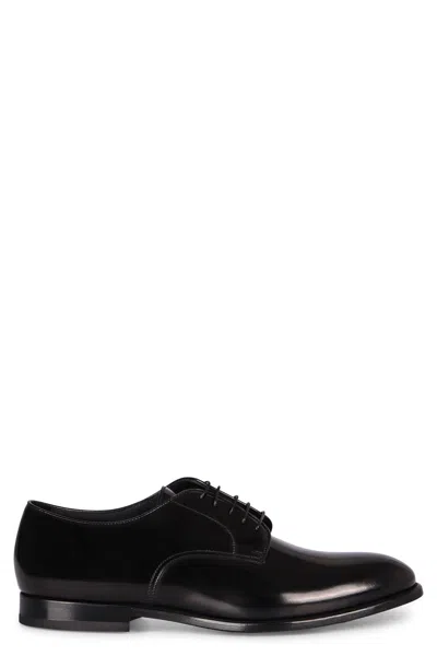 Doucal's Black Patent Leather Derby Lace-ups
