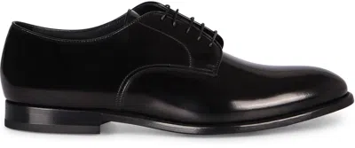 Doucal's Black Patent Leather Derby Lace-ups