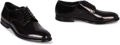 Doucal's Black Patent Leather Derby Lace-ups