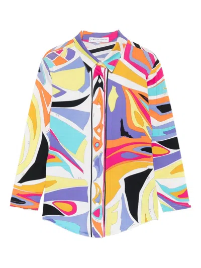 Pre-owned Pucci 2000s Abstract-print Shirt In Orange