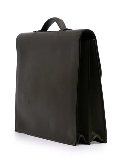 Pre-owned Hermes 2011 Clemence Sac A Depeches 38 Business Bag In Brown