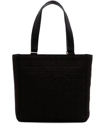 Pre-owned Chanel 2002-2003 Cc Chocolate Bar Jersey Tote Bag