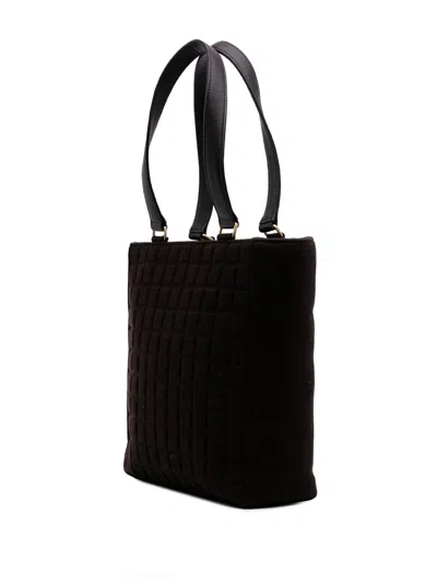 Pre-owned Chanel 2002-2003 Cc Chocolate Bar Jersey Tote Bag