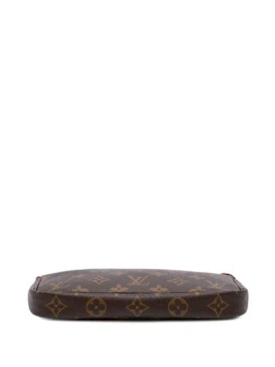 Pre-owned Louis Vuitton 1991 Monogram Pochette Accessoires Shoulder Bag In Brown