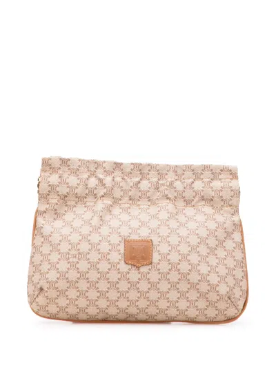 Pre-owned Celine 2007 Macadam Canvas Pouch In Brown
