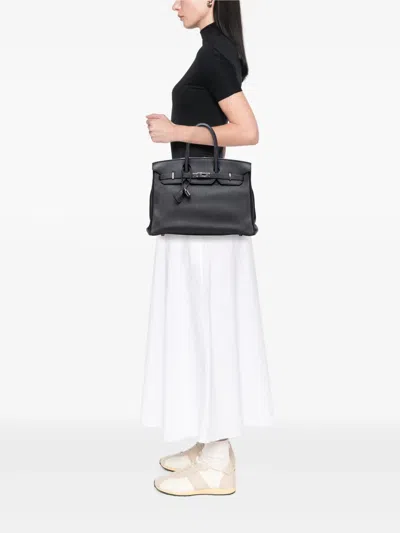 Pre-owned Hermes 2000 Togo Birkin Retourne 35 Handbag In Black