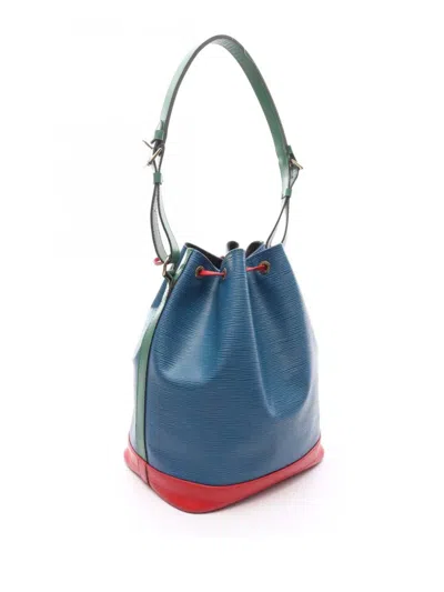 Pre-owned Louis Vuitton 1993 Epi Noe Tricolor Gm Bucket Bag In Blue