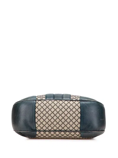 Pre-owned Gucci 2016-2025 Diamante Canvas Catherine Hobo Bag In Brown