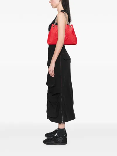 Pre-owned Gucci 2000-2015 Medium Leather Soho Chain Tote Bag In Red