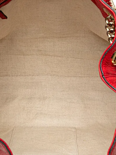 Pre-owned Gucci 2000-2015 Medium Leather Soho Chain Tote Bag In Red