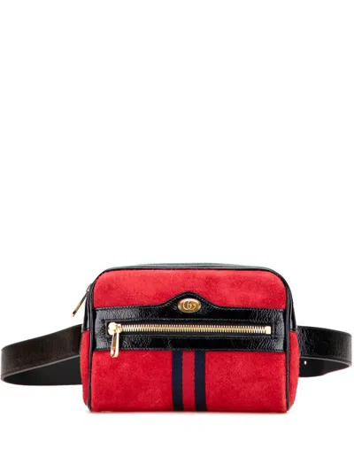 Pre-owned Gucci 2016-2025 Small Suede Ophidia Belt Bag In Black