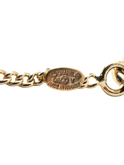 Pre-owned Chanel 2006 Gold Plated Enamel Cc Pendant Necklace Costume Necklace