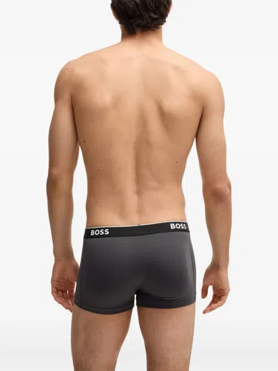 Hugo Boss Logo-waistband Briefs (pack Of Three) In Gray