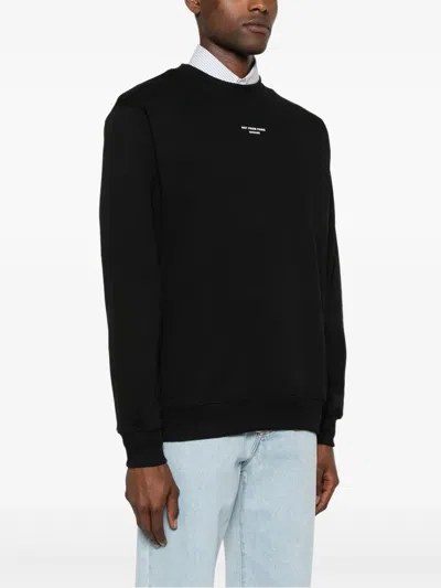 Drôle De Monsieur 'le Slogan Classique' Black Crewneck Sweatshirt With Contrasting Print In Black