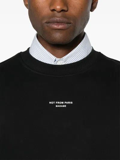 Drôle De Monsieur 'le Slogan Classique' Black Crewneck Sweatshirt With Contrasting Print In Black