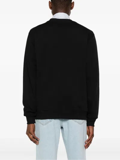 Drôle De Monsieur 'le Slogan Classique' Black Crewneck Sweatshirt With Contrasting Print In Black