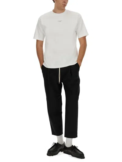 Drôle De Monsieur Black Carrot Pants With Drawstring In Wool Blend Man In Black