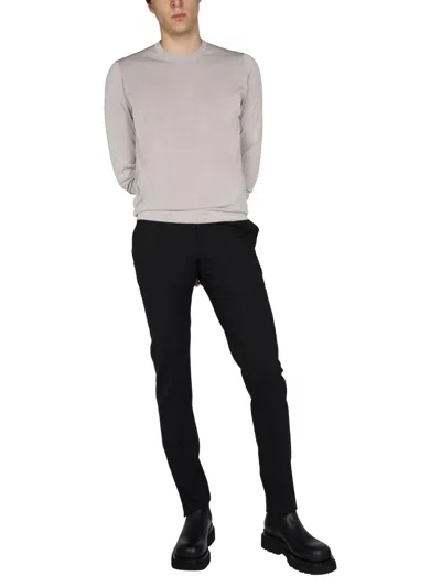 Drumohr Cotton Crew Neck Sweater In Gray