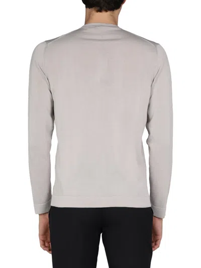 Drumohr Cotton Crew Neck Sweater In Gray
