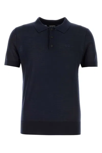 Dsquared2 Dsquared Dark Blue Wool Polo Shirt