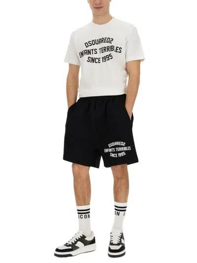 Dsquared2 Graphic Print Crew-neck Cool Fit T-shirt In White