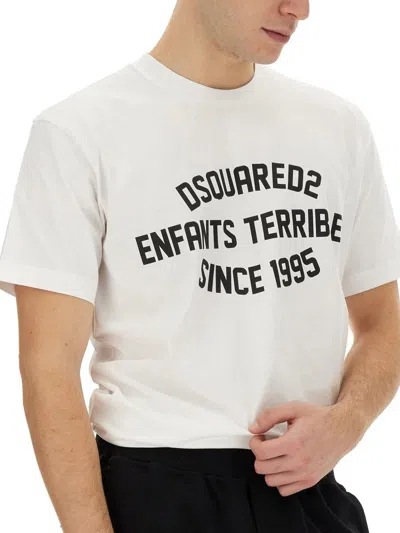 Dsquared2 Graphic Print Crew-neck Cool Fit T-shirt In White