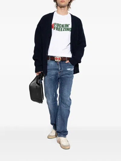 Dsquared2 Stretch Cotton Skater Jeans In Blue