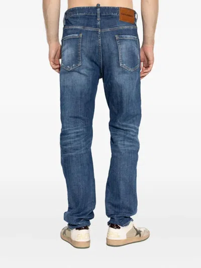 Dsquared2 Stretch Cotton Skater Jeans In Blue