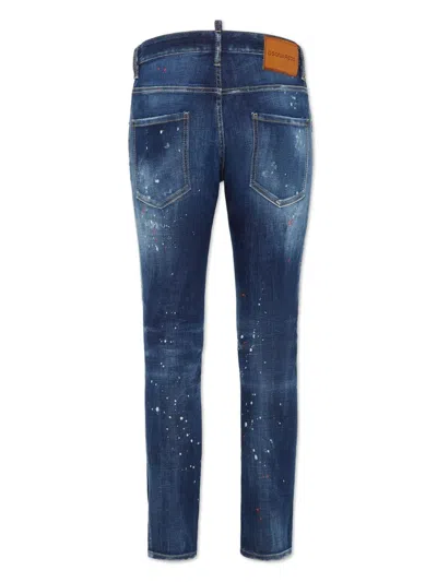 Dsquared2 Dsquared Men Slim Jeans With A Lived-in Effect In Blue