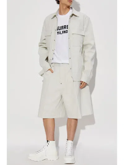 Dsquared2 White Crewneck T-shirt With Logo Lettering On The Front In White