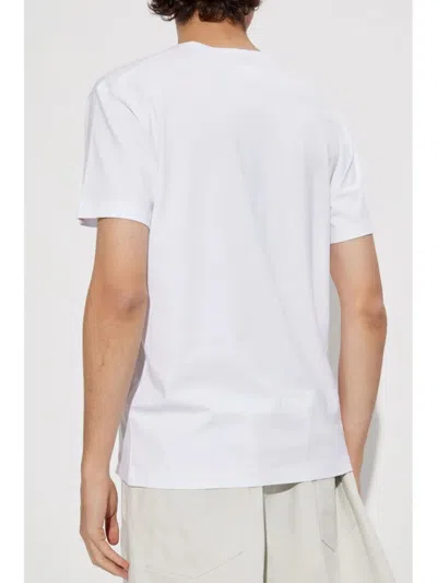 Dsquared2 White Crewneck T-shirt With Logo Lettering On The Front In White