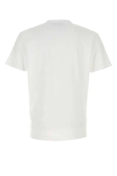 Dsquared2 White T-shirt With Logo Print On The Front In Cotton Man