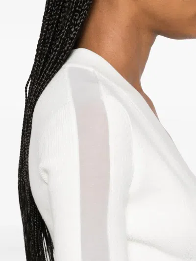 Elisabetta Franchi Knitted Coat Dress In White