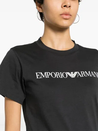 Emporio Armani Navy Blue Logo Cotton Shirt