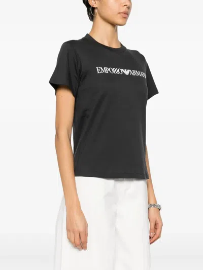 Emporio Armani Navy Blue Logo Cotton Shirt