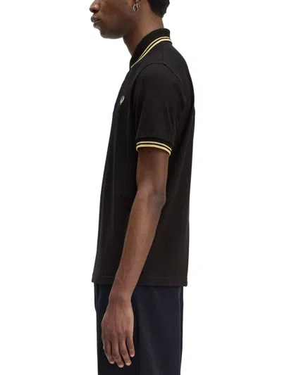 Fred Perry Polo Shirt With Contrast Trim And Collar In Black
