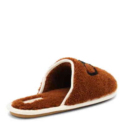 Valentino Ta Chambre Wool Slides In Brown