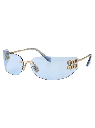 Miu Miu Oro Pallido Metal Sunglasses In Blue