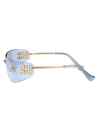 Miu Miu Oro Pallido Metal Sunglasses In Blue