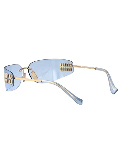 Miu Miu Oro Pallido Metal Sunglasses In Blue