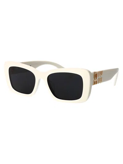 Miu Miu Bianco Acetate Sunglasses In Neutral