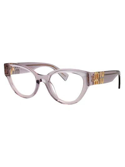 Miu Miu Malva Trasparente Acetate Glasses In Neutral